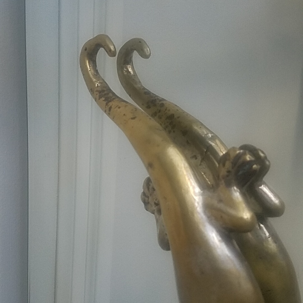 Vintage Metal Brass Silver Toned Lizard Statue - Picture 7 of 7